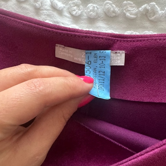 Zara Cherry Red/Wine color Suede Skirt Soft - Picture 5 of 8